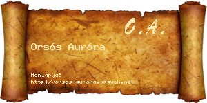 Orsós Auróra névjegykártya
