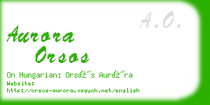 aurora orsos business card